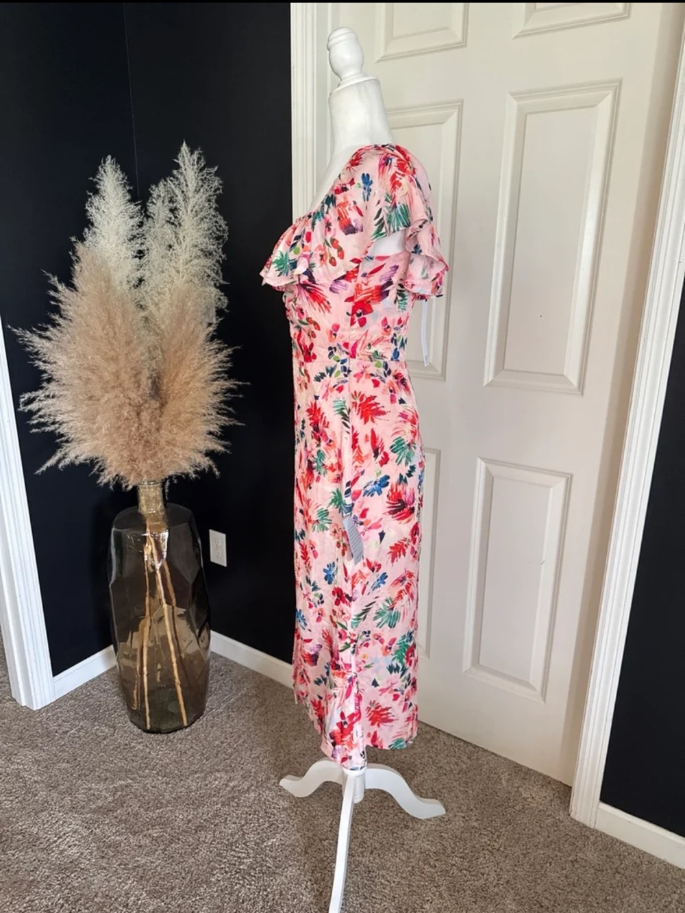 NWT NSR (Napean Sea Road) Floral Ruffled Midi Dress SIZE Small - Picture 4 of 12
